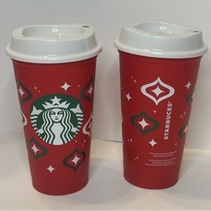 NWOT Set of 2 Starbucks 2023 Red Cup Day Reusable Cups